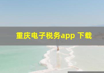 重庆电子税务app 下载